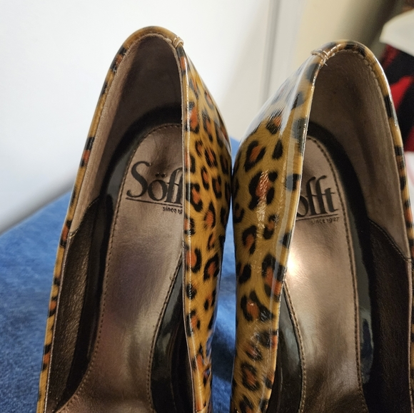 Söfft Leopard Leather Pumps Patent Comfortable - Picture 4 of 9